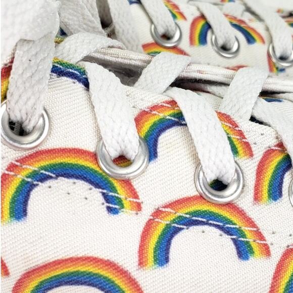 CONVERSE ALL STAR RAINBOW LOW TOP CANVAS SNEAKERS MENS SIZE 4 WOMENS SIZE 6 LGBT - Picture 8 of 8